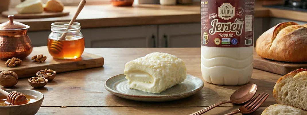 A2 süt ile yapılan doğal kaymak tabakası